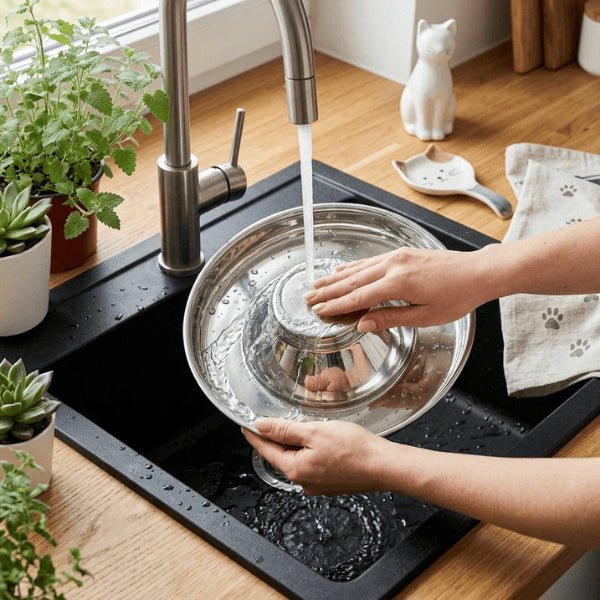 Gamelle glouton chat inox facile à nettoyer pour hygiène optimale quotidienne