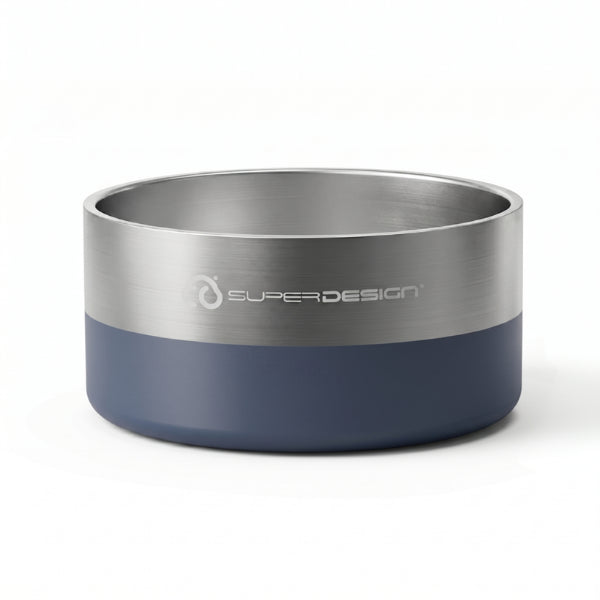 Gamelle inox chat bleue stable antidérapante double paroi