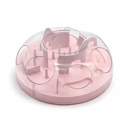 Gamelle ludique chat rose jeu d’alimentation interactif pour ralentir le repas et éviter la gloutonnerie