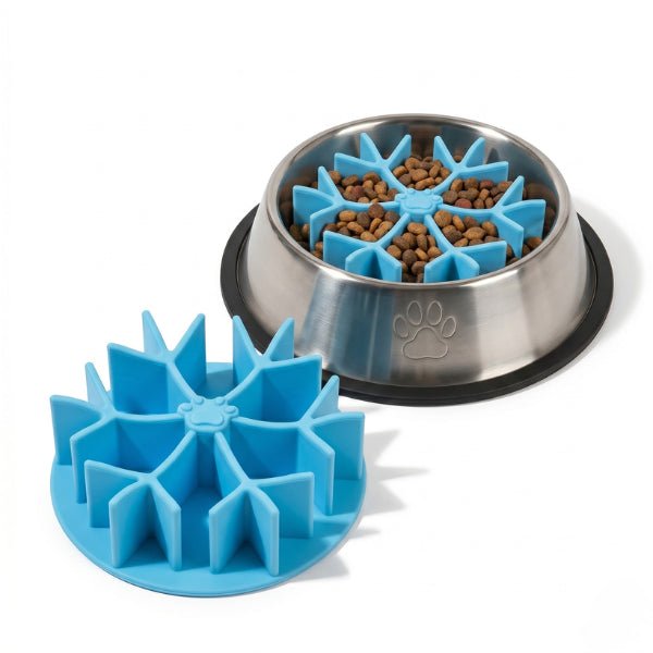 Gamelle pour chat anti glouton transformable niveau difficile insert pour ralentir repas efficacement
