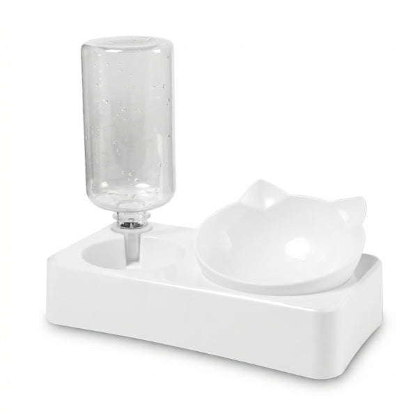 Gamelle pour chat design avec distributeur d'eau pour alimentation complète 2 en 1