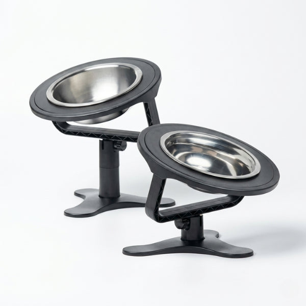 Gamelle surélevée chat réglable inox hauteur inclinaison pour posture naturelle pendant repas