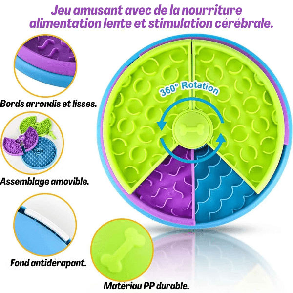 Gamelles anti glouton chat AntiCroc360™ antidérapantes lentes et stimulantes