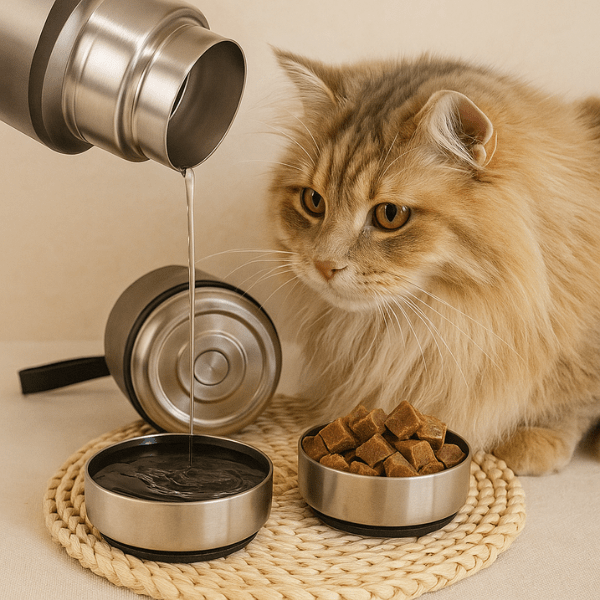 Gamelles chat - gourde 3en1 | Compact FéliPack™ - Amour de Chat