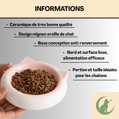 Gamelles chaton design mignon céramique anti renversement qualité - MiniCroc™