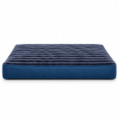 Lit pour chat épais bleu nuit avec surface en peluche striée