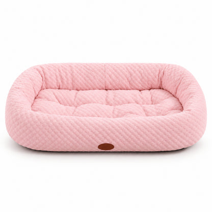 Lit rafraîchissant pour chat rose à tissu respirant et assise matelassée