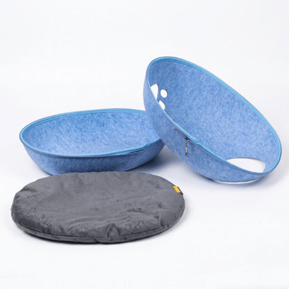 Maison chats démontable en deux parties avec coussin amovible facile à entretenir