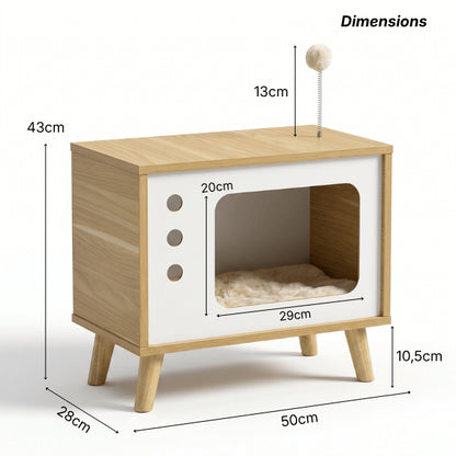 Maison en bois pour chat dimensions 50 x 28 x 43 cm