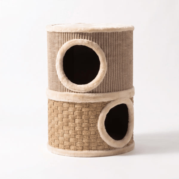 Maisons pour chat deux étages offrant cachette douillette et espace de repos confortable quotidien