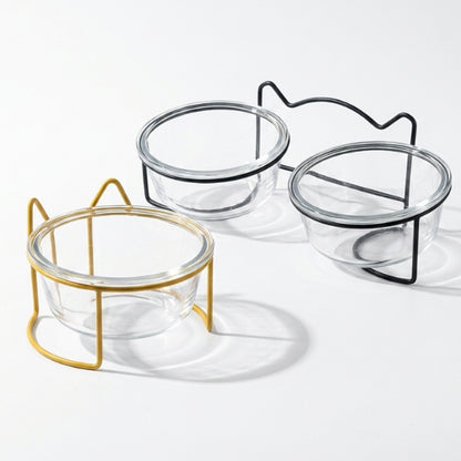 Collection de gamelle en verre pour chat simple et double design moderne et repas surélevé