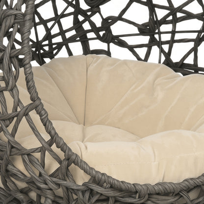 Niche pour chat intérieur avec coussin épais rembourré et tressage respirant