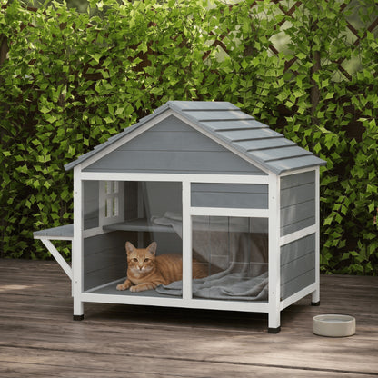 Niche pour chat extérieur surélevée offrant refuge spacieux confortable et parfaitement protégé
