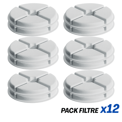 pack durée filtre fontaine chat x12 pour fontaine a eau pour chat ceramique ronde CrystalPaws™