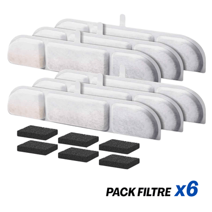 Pack x6 filtre fontaine chat Olyss™ + filtre pompe eau chat