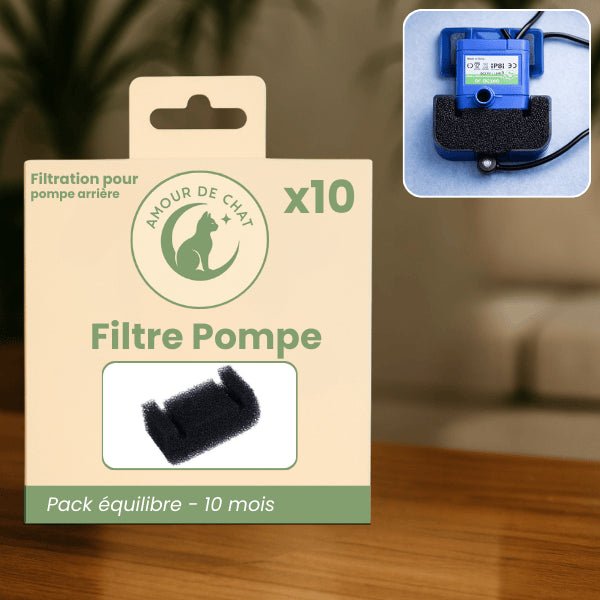 Pack équilibre économique de filtres pompe fontaine eau chat compatible pompe LED bleu