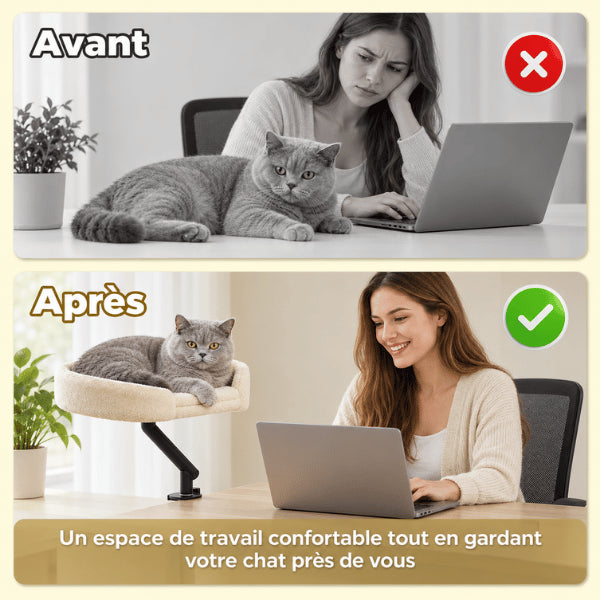 Panier bureau chat libérant votre espace de travail au quotidien