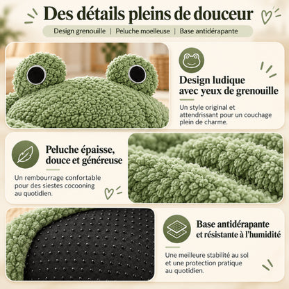 Panier pour chaton grenouille en peluche épaisse avec base antidérapante résistante