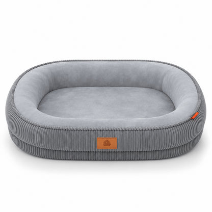 Panier pour chat gris lune avec rebords enveloppants pour siestes prolongées