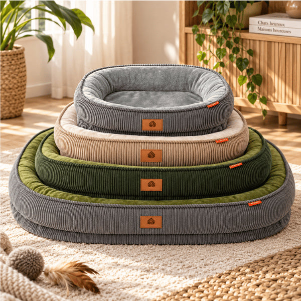 Panier pour chat en plusieurs tailles offrant un couchage adapté à chacun