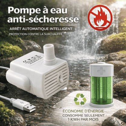 Pompe pour fontaine à chat anti-sécheresse avec protection contre la surchauffe
