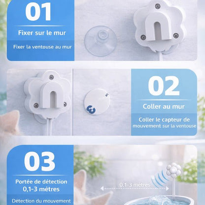 Installation du détecteur de mouvement pour pompe de fontaine à eau chat