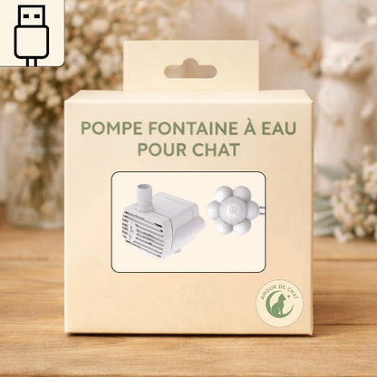 Pompe pour fontaine à eau chat vendue avec détecteur de mouvement