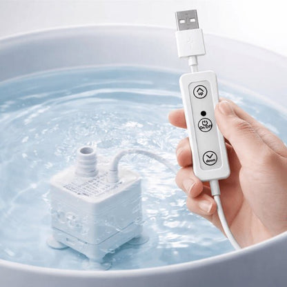 Pompe pour fontaine à eau pour chat immergée avec débit réglable à distance
