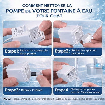 Étapes pour nettoyer correctement une pompe pour fontaine eau chat