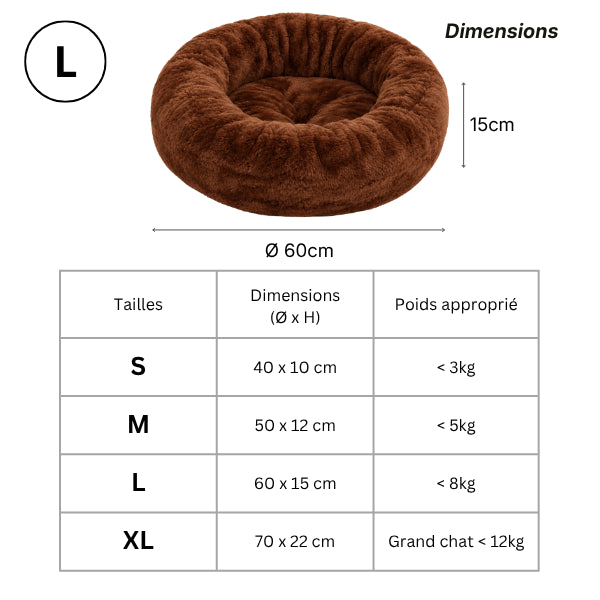 Pouf chat tailles S M L XL adapté du chaton au grand chat