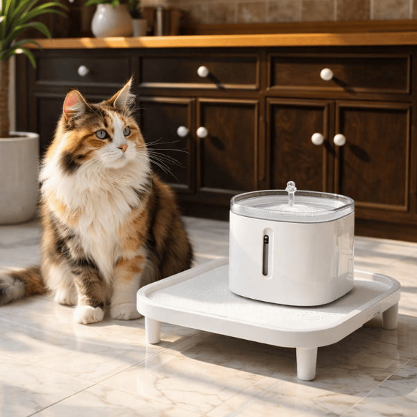 Support gamelle distributeur compatible avec fontaine à eau pour espace hydratation surélevé