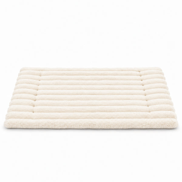 Tapis chat crème côtelé ultra doux pour canapé cage ou panier