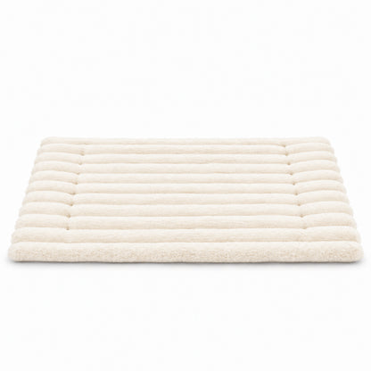 Tapis chat crème côtelé ultra doux pour canapé cage ou panier