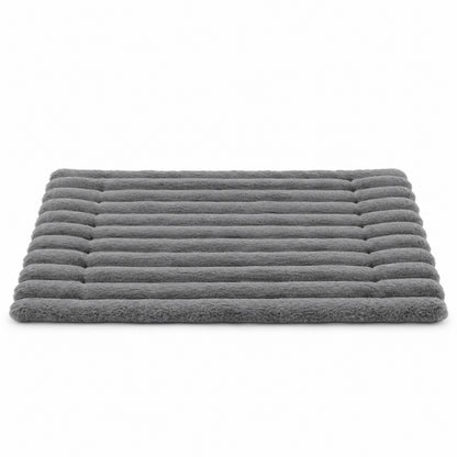 Tapis chat gris auto chauffant en polaire côtelée douce pour repos quotidien