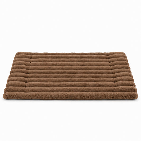 Tapis pour chat marron auto chauffant en polaire douce format rectangulaire