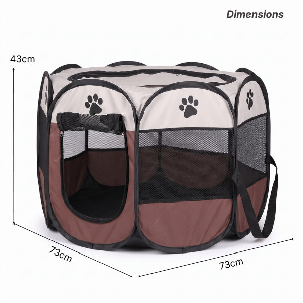 Tente chat dimensions spacieuses lanière transport forme octogonale