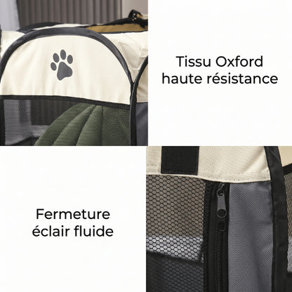 Tente chat en tissu Oxford résistant avec fermeture éclair fluide et pratique