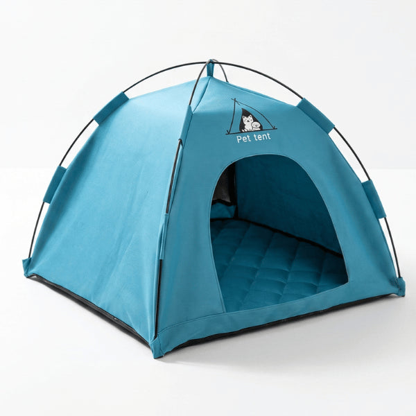 Tente pour chaton bleue pliable en tissu Oxford résistant et léger